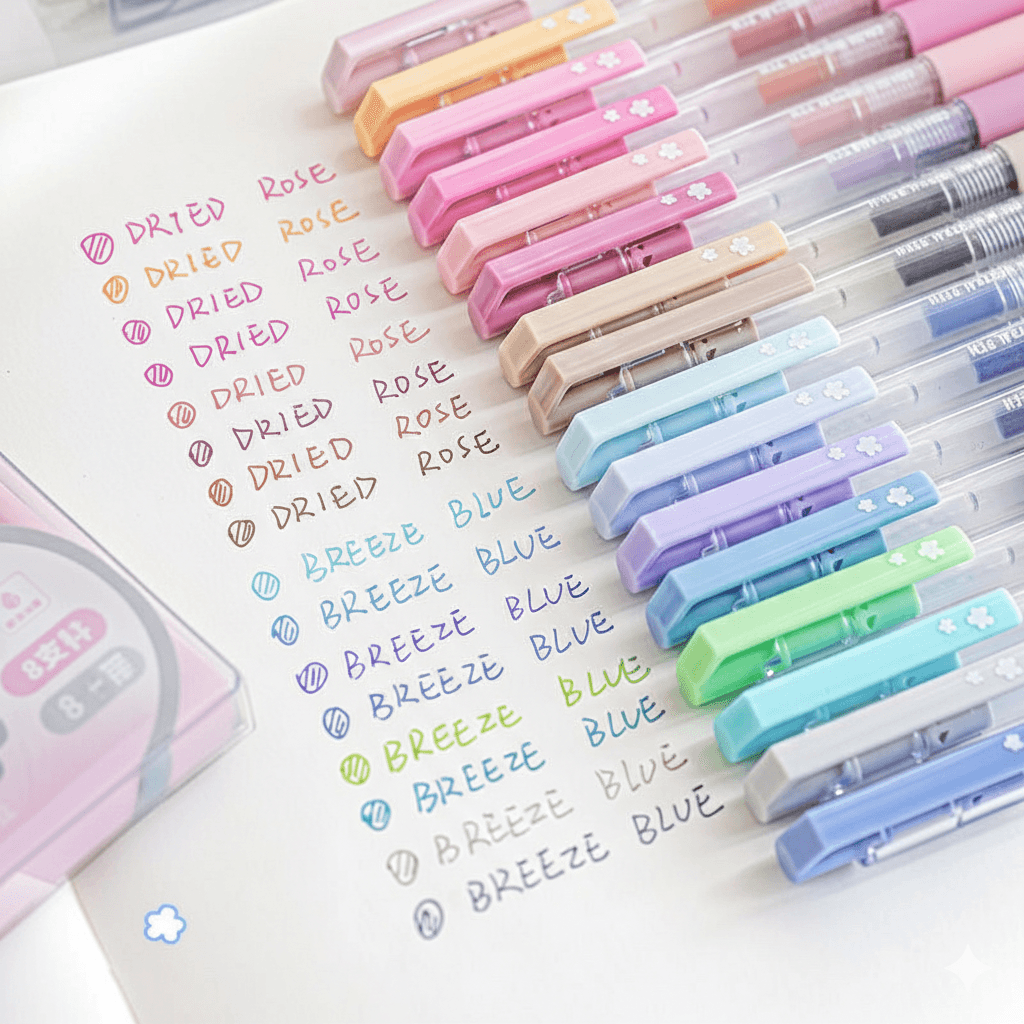 8pcs Pastel Multi-Color Gel Pen Set - Image 1