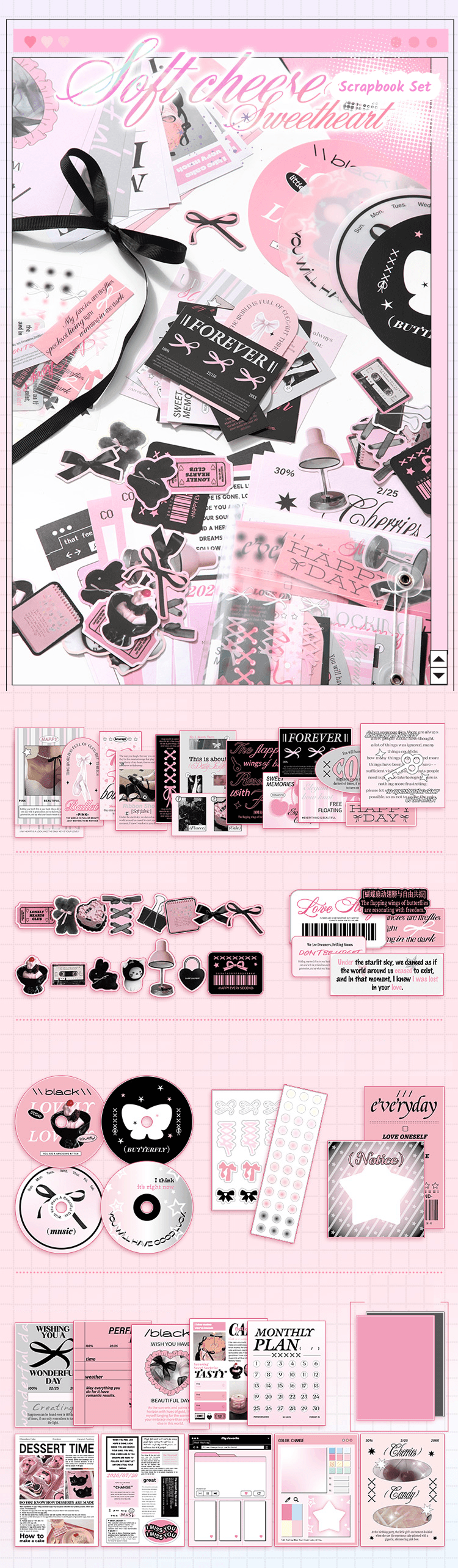 Cheese Sweetheart – Korean Collage Scrapbook Paper Set (101 pcs)