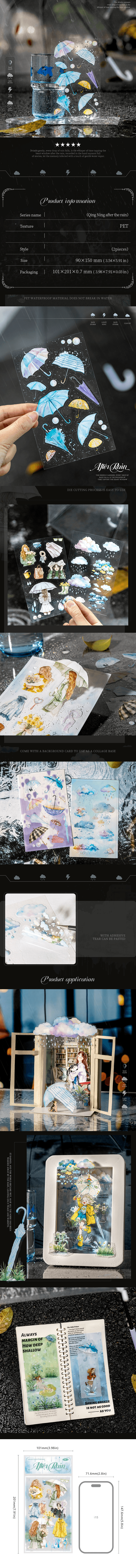 After the Rain Series Die-Cut PET Stickers (2 sheets)