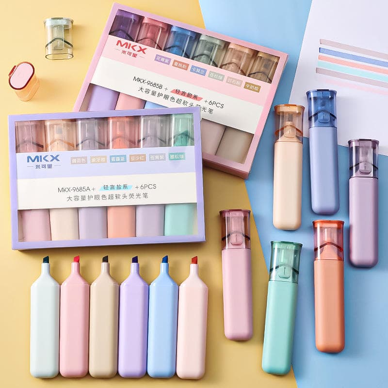 6pcs Light Color Ballpoint Pen Set - Image 1