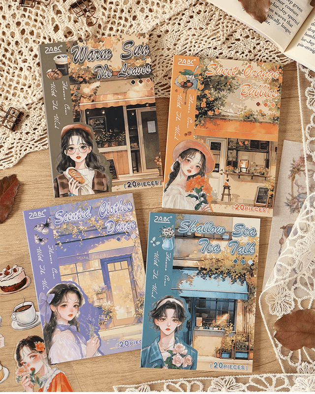 Flower Comes with the Wind Series - 20 Sheets PET Decorative Stickers